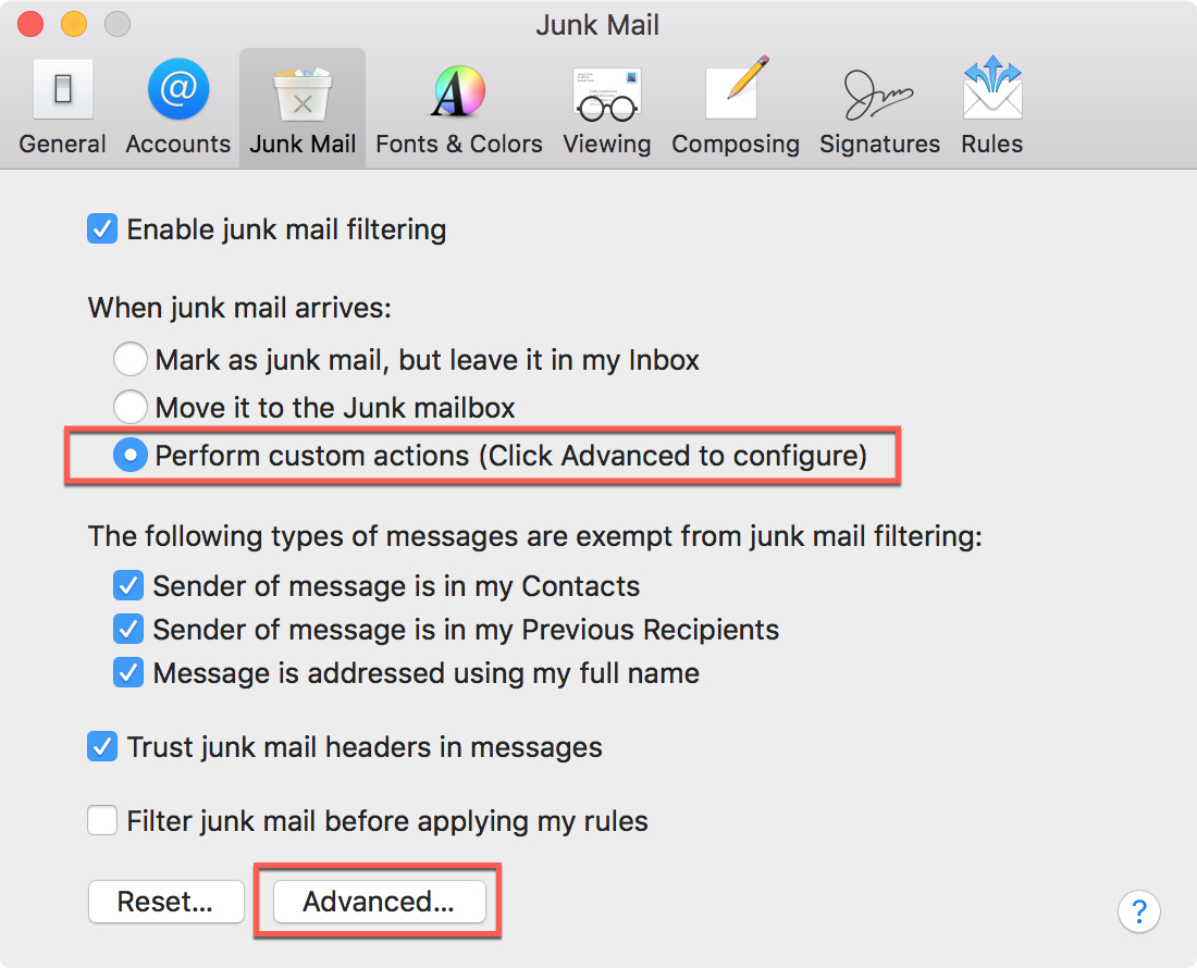 Mac Mail App Says I Have Junk